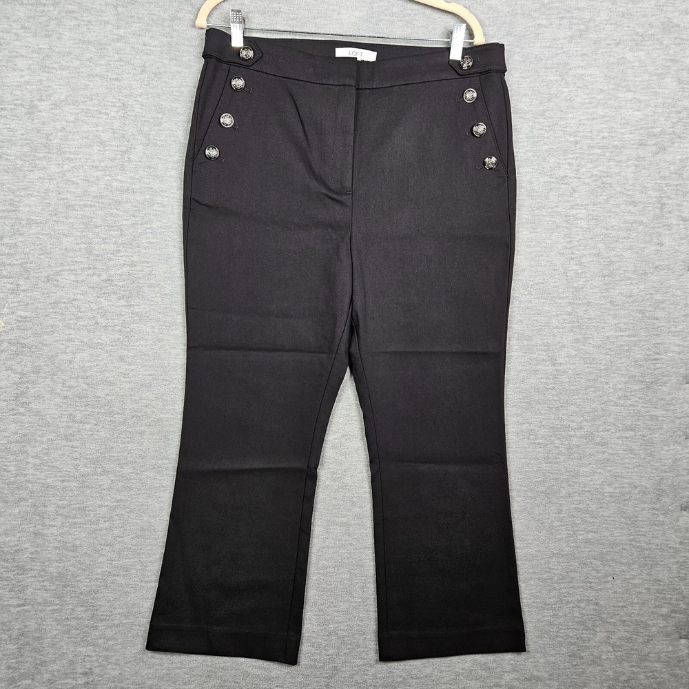 LOFT By Ann Taylor Women's Black Pockets High Rise Cropped Pant Size 14 NEW